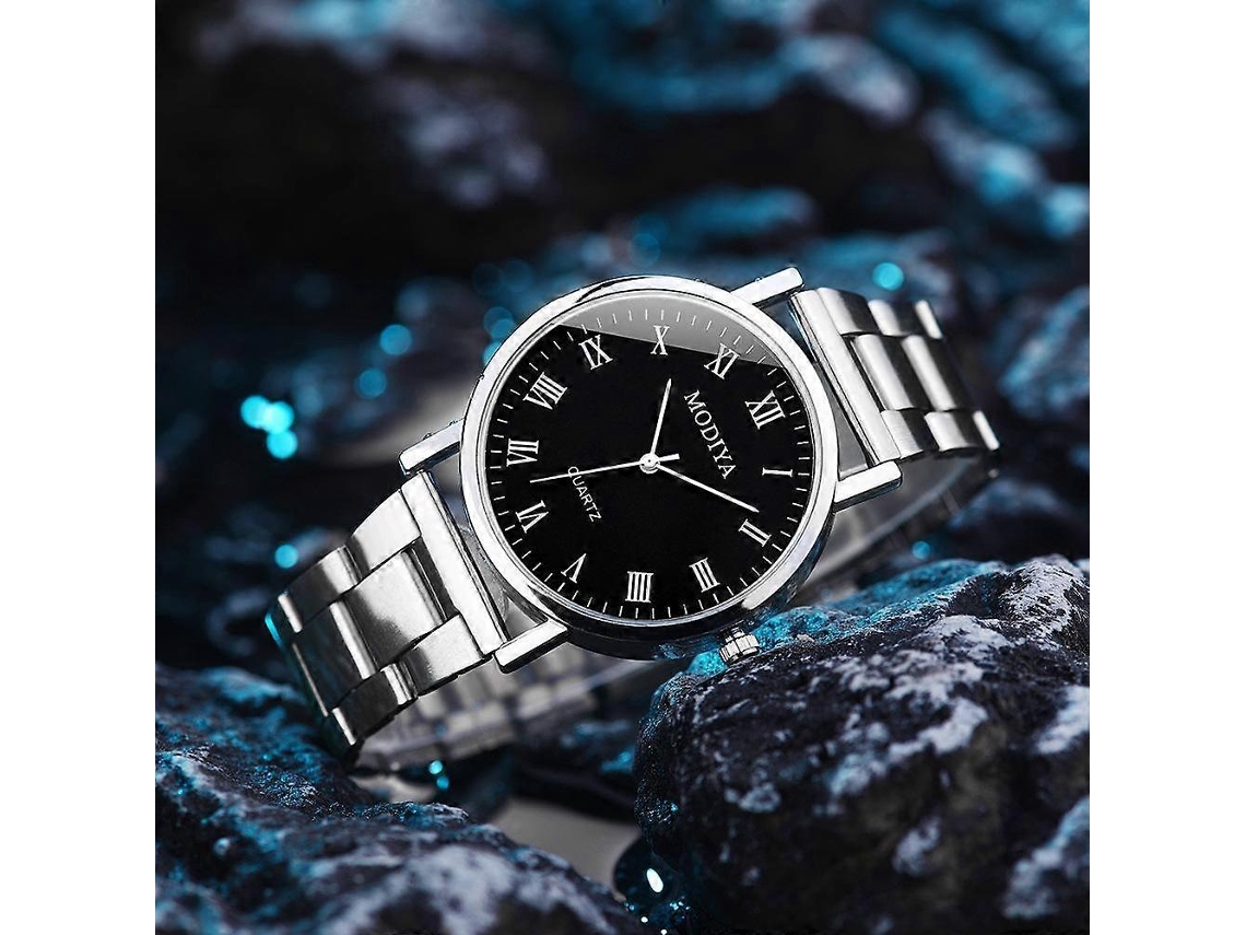 Relógio Masculino Modiya Com Pulseira De Aço Simples E Mecanismo De Quartzo.