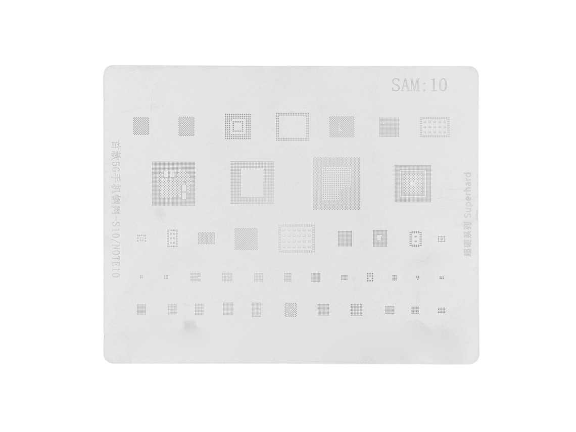 Estêncil De Rebondificação Aço Inox Para Reparo De Cpu Celular S10 S10+ Note10