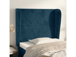 Vidaxl Cabeceira Cama C/ Abas Veludo 83x23x118/128 Cm Azul-escuro