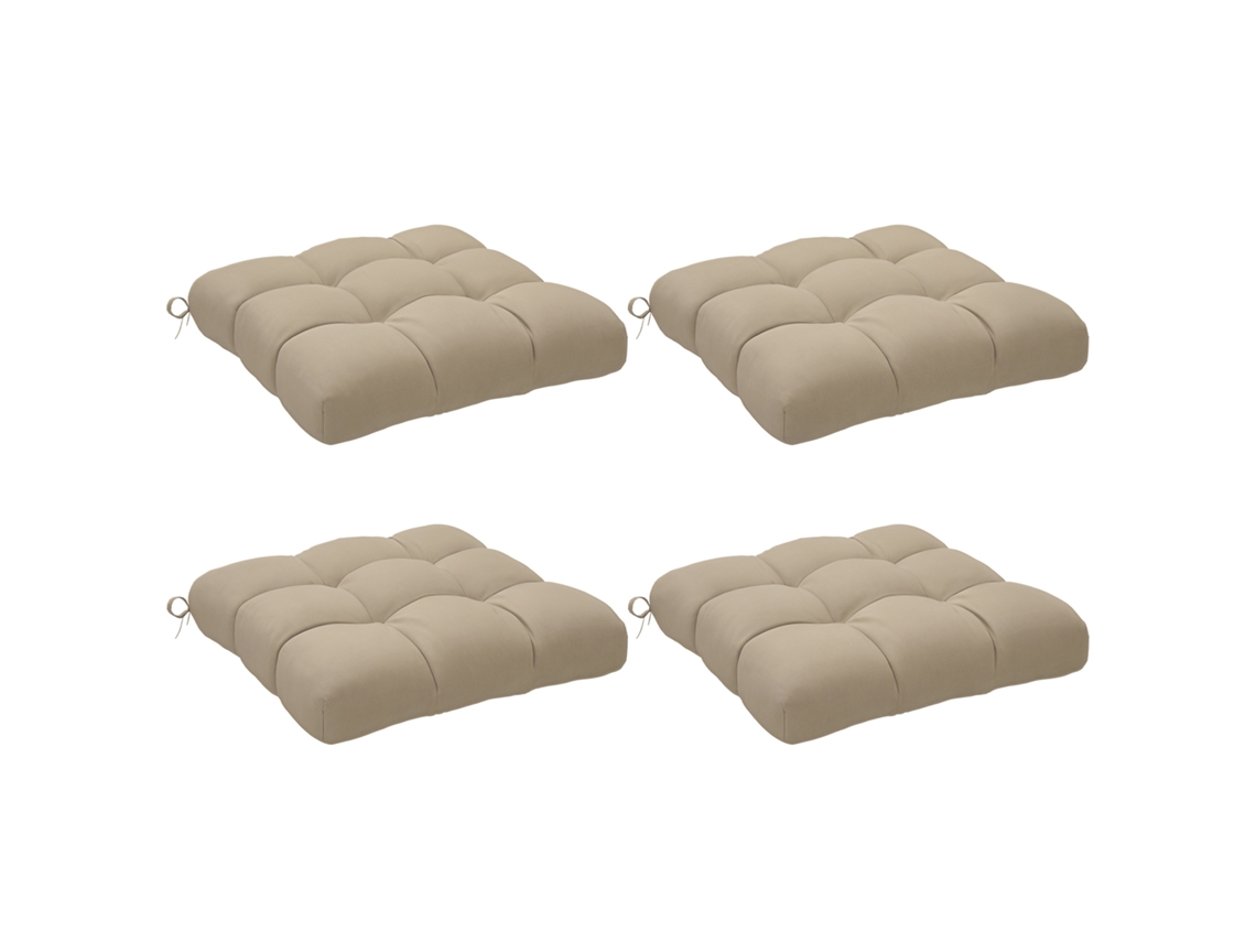 Conjunto de 4 Almofadas para Cadeiras de Jardim TOPBRICO