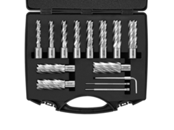 VEVOR Conjunto de Brocas Anulares com Haste Weldon de 13 Peças Mag 2 Corte Profundo 7/16 a 1-1/16 Diâmetro de Corte M2Al HSS