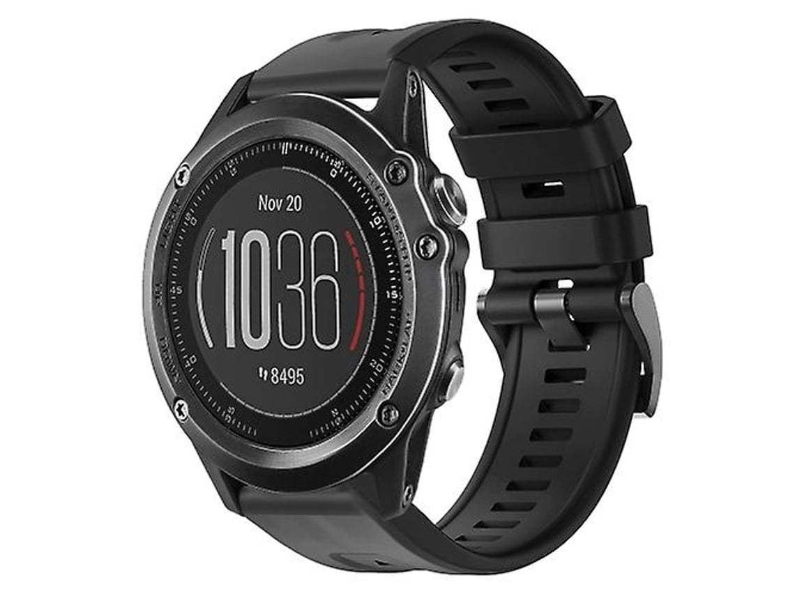 Lurelia Pulseira De Relógio Garmin Fenix 3 Em Silicone Safira, Preto