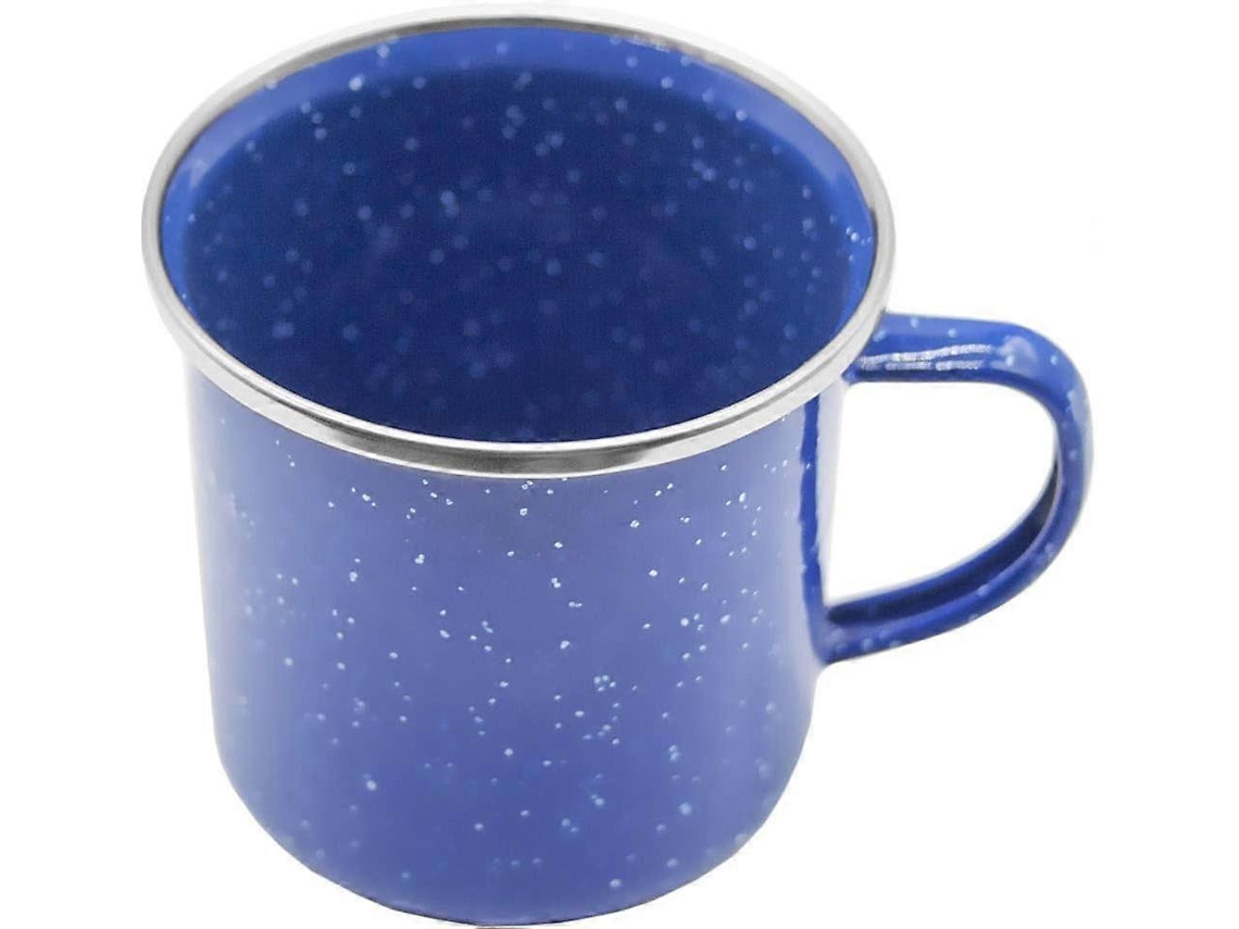 Caneca De Esmalte, Para Atividades Ao Ar Livre, Camping, Café, Metal, Design Clássico E Elegante, Azul Com Bolinhas Brancas, 300ml Aquaforge