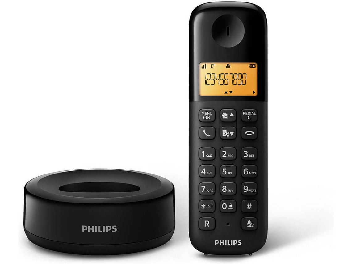 Telefone Fixo Philips D1601B/34 Preto