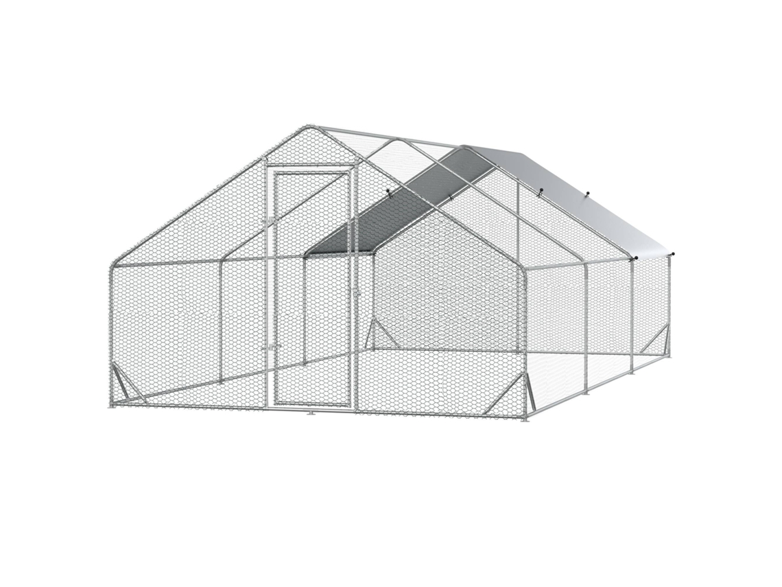 Galinheiro externo 3x2x2m para 4-6 galinhas, coelhos, patos, com telhado de sombra | S/MARCA