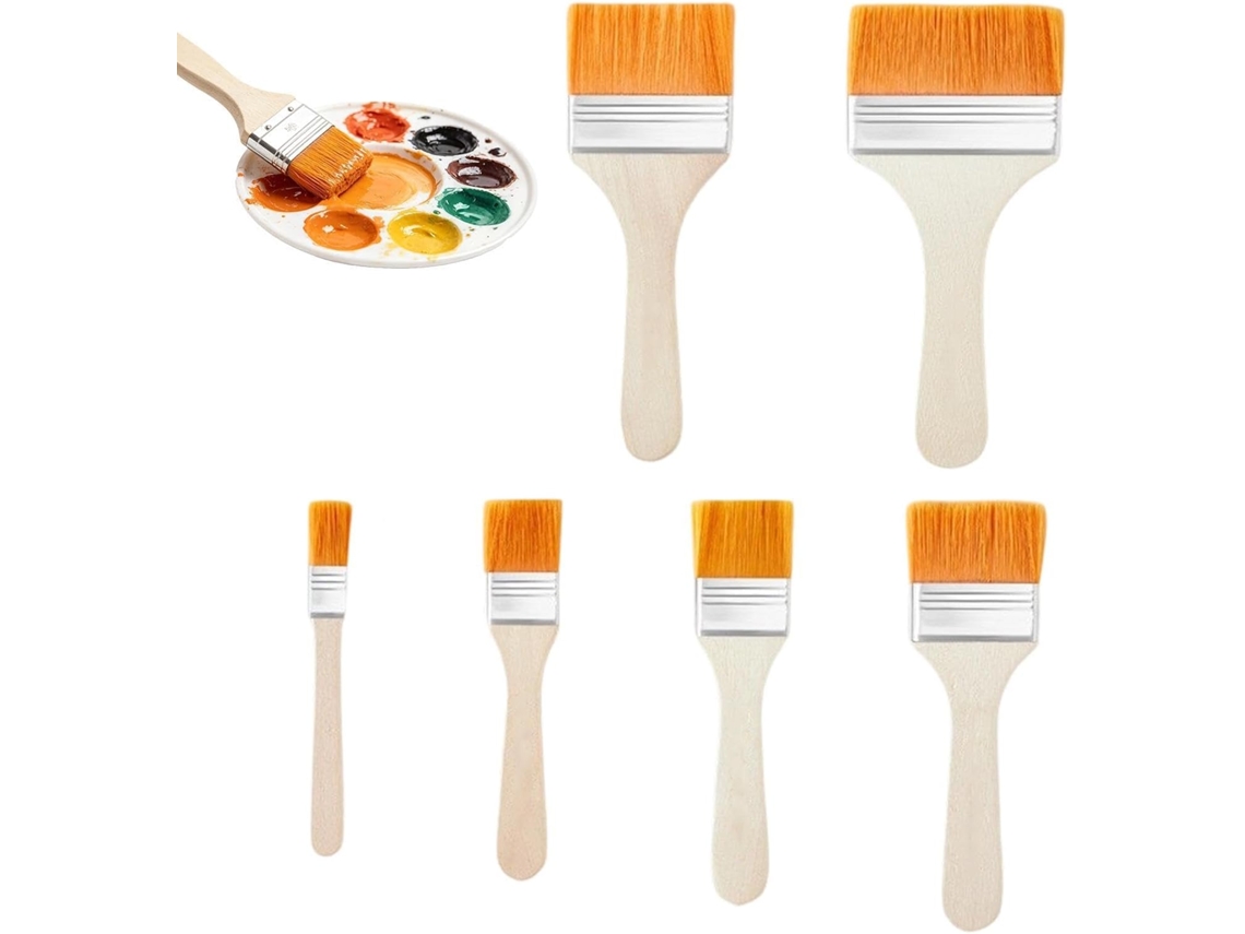 Conjunto de 6 Pincéis para Artesanato e Pintura Ideais Projetos, em Geral, Paredes, Casa, Terraço, CHABERLU