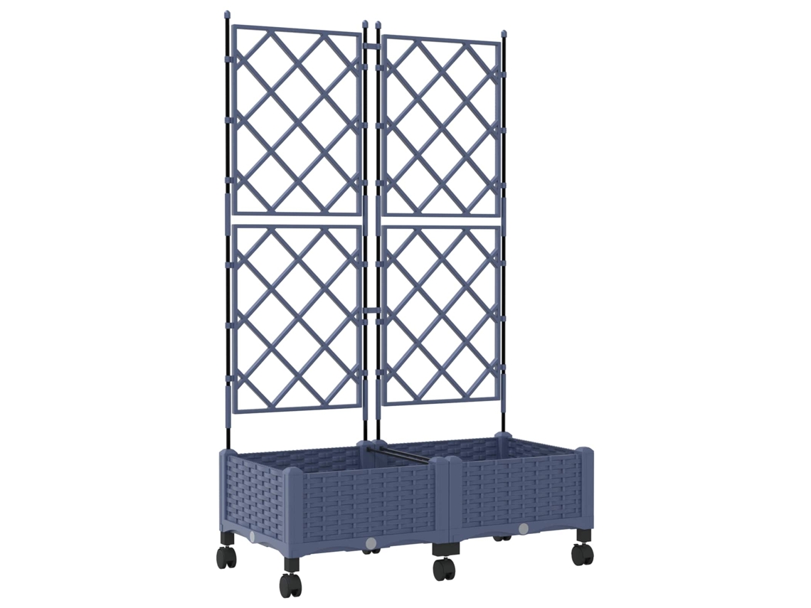 Conjunto 2 Vaso De Jardim Vidaxl Cinzento Polipropileno (80 X 40 X 131,5 Cm)