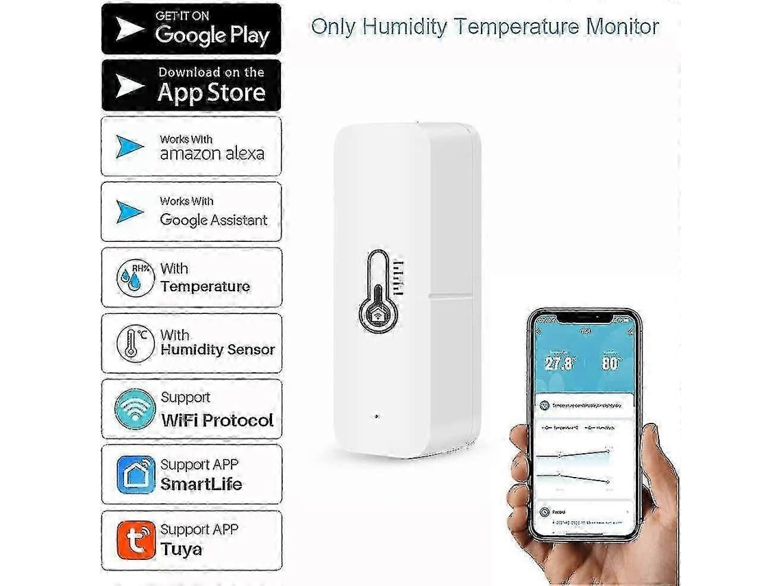 Higrômetro Wi-fi Para Casa Inteligente E Estufa Com Alerta Remoto Por Aplicativo Para Temperatura E Umidade