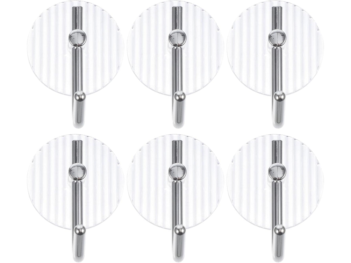 Beaupretty Conjunto De 6-ganchos Adesivos Parede Prateados Para Banheiro, Porta Toalhas, Cabides Multiuso Para Casacos E