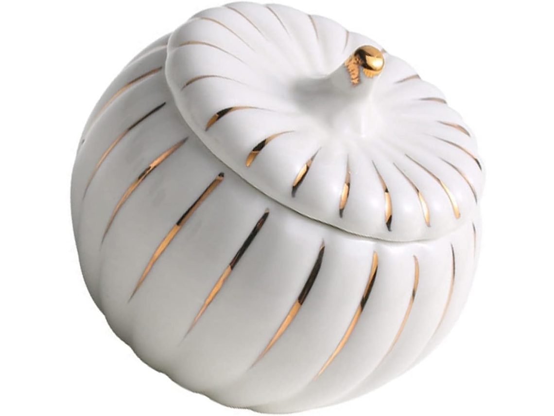 Pequena De Cerâmica Com Tampa De Porcelana Branca E Borda Dourada, Resistente Ao Vapor, Para Uso Doméstico E Em Gokoco