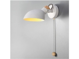 Luminária De Parede Cabeceira Com Interruptor Corrente, Estilo Nórdico Moderno, Soquete E14 Com Cúpula De Metal