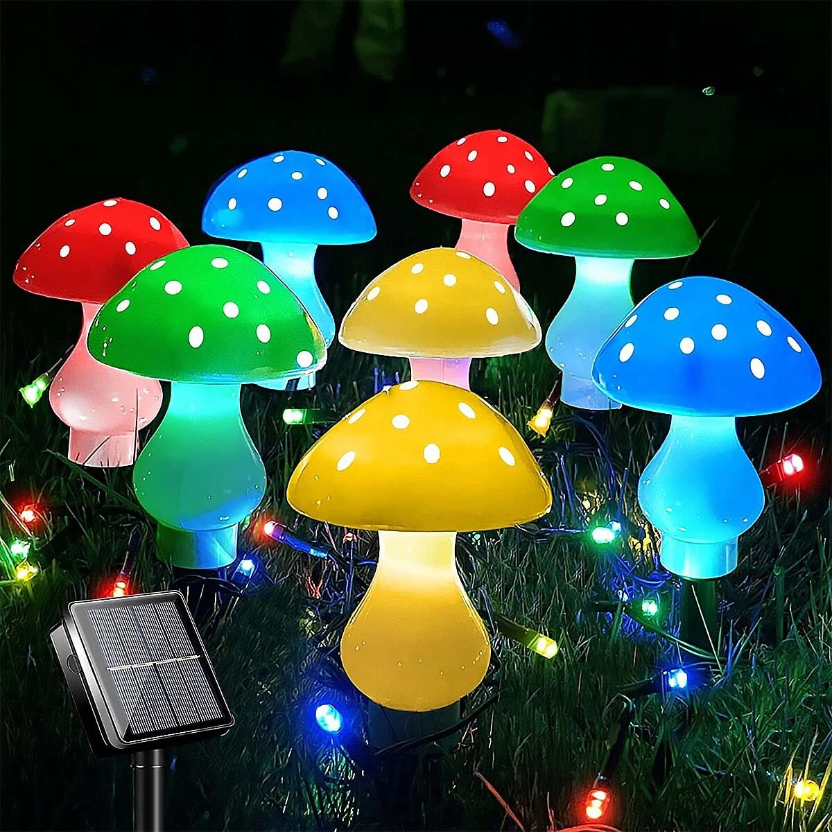 Cordão De Luz Solar Led Cogumelo Para Trilhas, Jardim, Gramado, Paisagem SUNNY SPACES