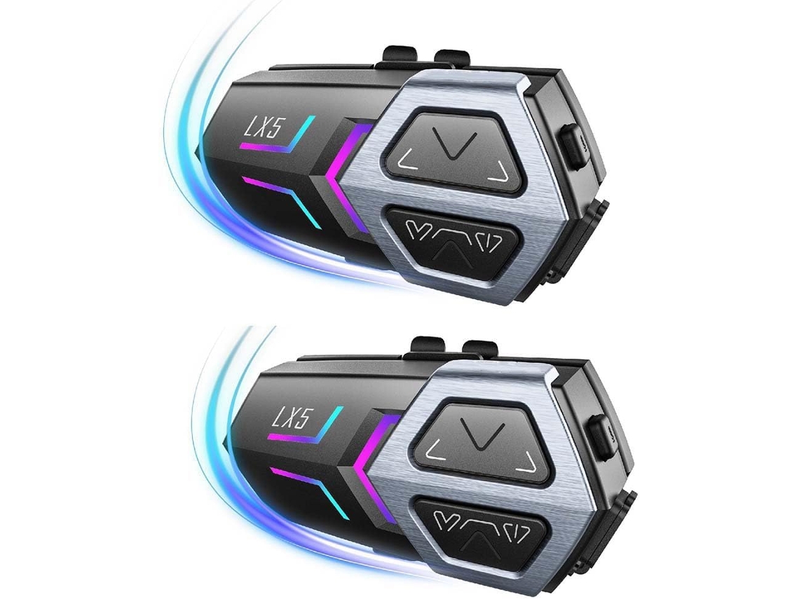 Fones de Ouvido Lx5 para Capacete de Motocicleta, para Até 10 Motociclistas, com Alcance de 2000 Mhz e Função Mãos livres. SFUSHOS