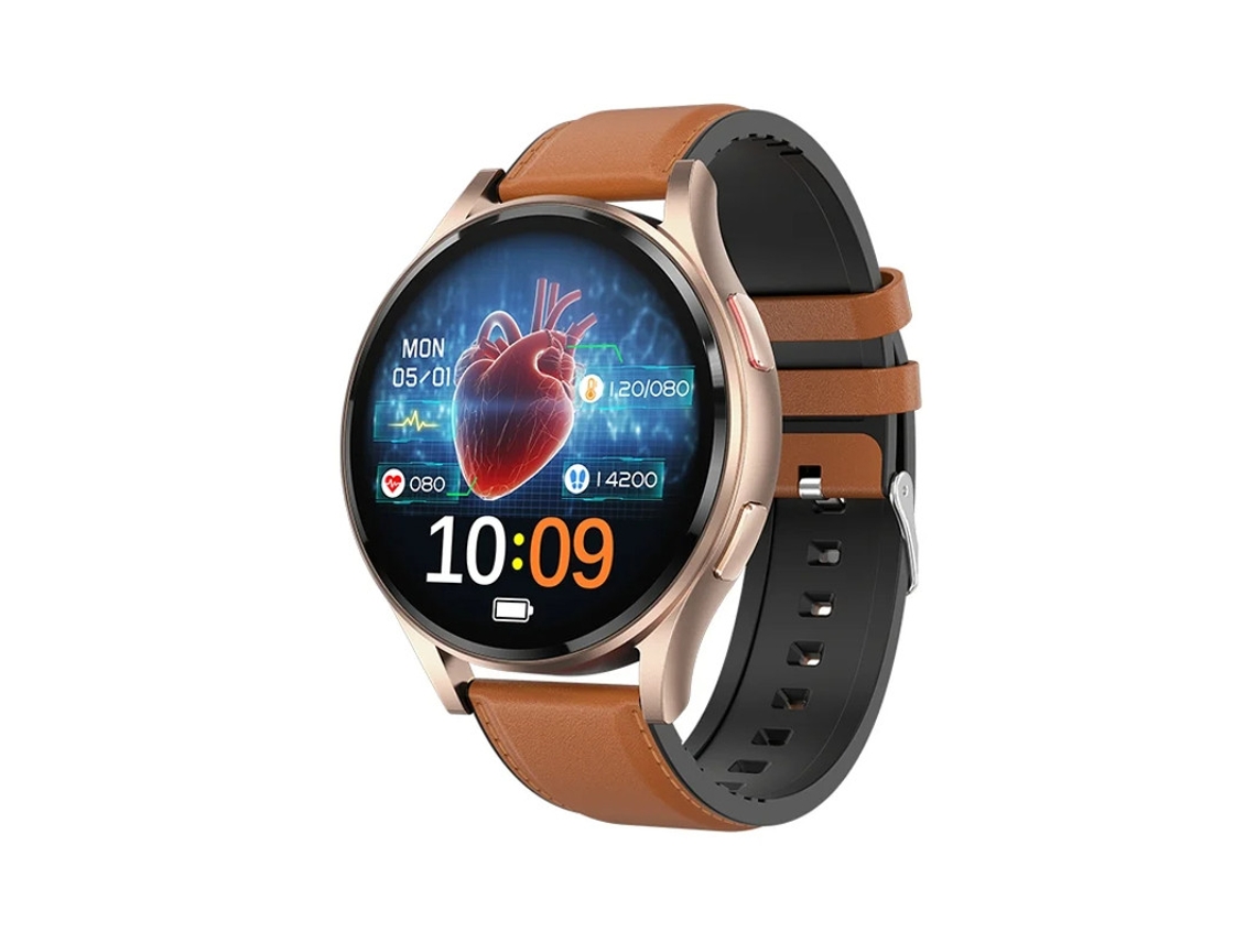 Yizhood 1.43 Chamada Bluetooth ECG Smartwatch (marrom)