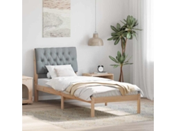 Vidaxl Estrutura De Cama Com Cabeceira Estofada Castanho 75 X 190 Cm