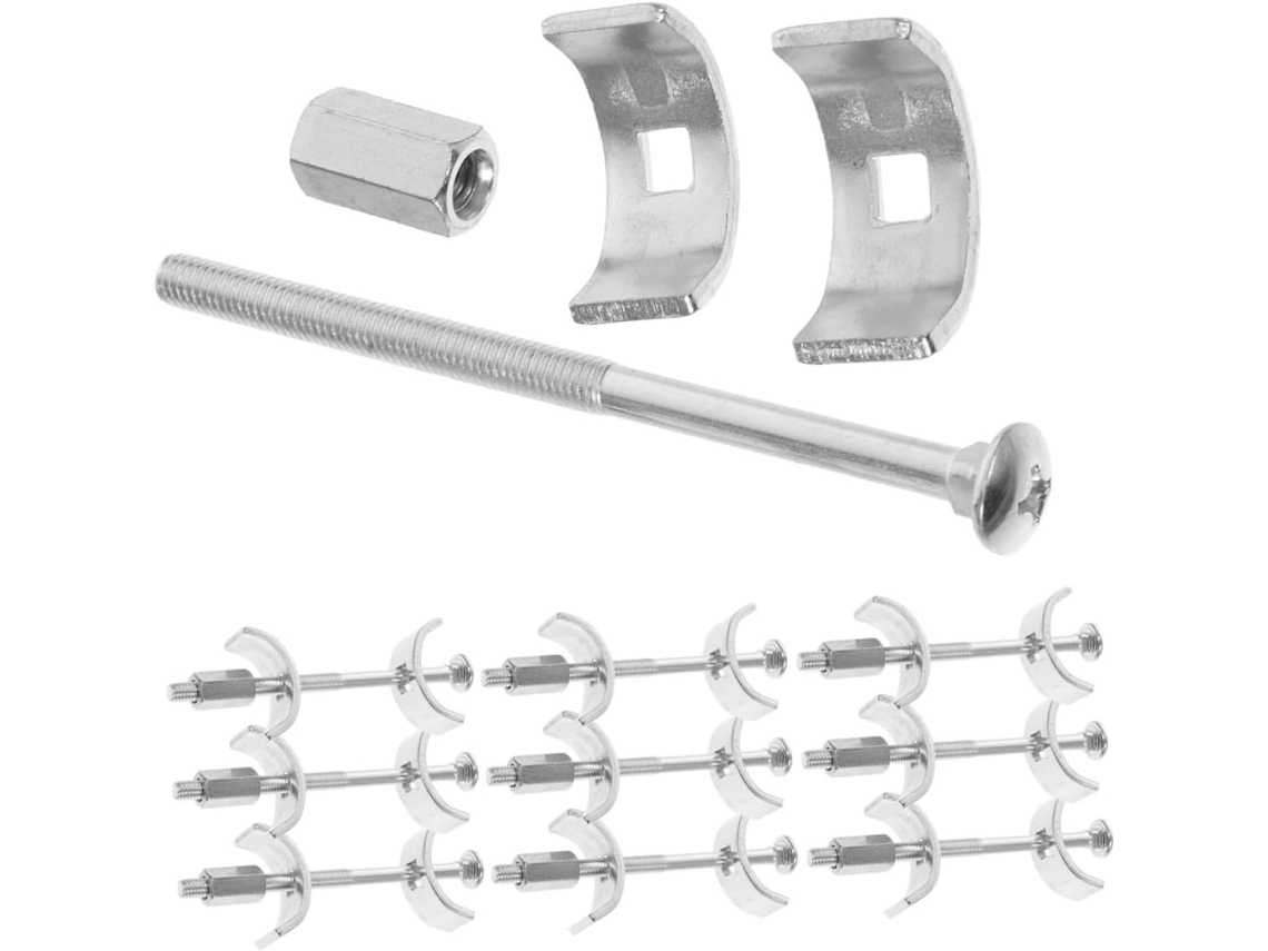 Conjunto De 10-conectores Bancada Em Aço Galvanizado Com Fixação Rápida Para Unir Superfícies Design Seguro E Durável