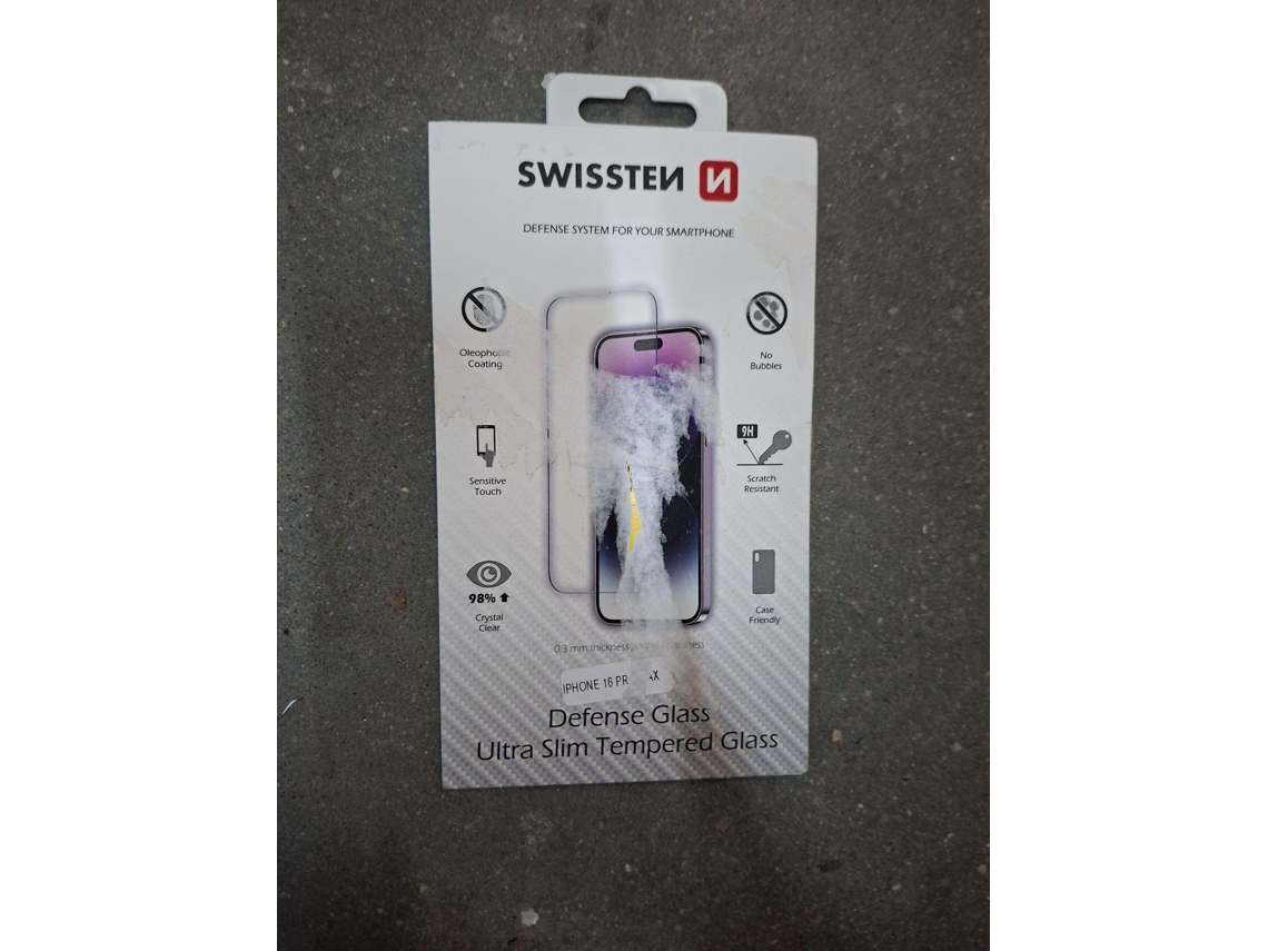 Pelicula de Vidro SWISSTEN iPhone 16 Pro (Outlet Caixa Aberta)