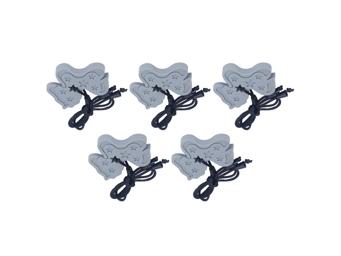 Primerox 5pcs Pingente Chupeta Silicone para Bebê Massagem Gengivas Alivio Inchaço Cinza