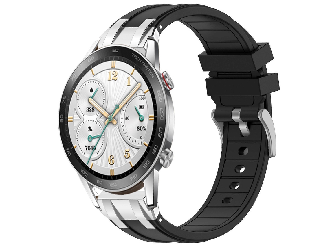Pulseira De Silicone Royal De 22 Mm Com Fecho De Liberação Rápida Prateado