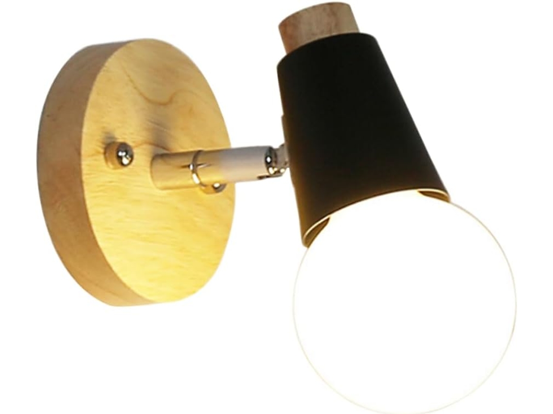 Lâmpada E27 para Quarto, Design Preto, Instalação SFUSHOS
