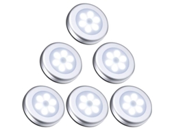 Luminária Led para Armário/guarda, Roupa com 6 Luzes Noturnas, Sensor de Movimento e Base Magnética, Cor Prateada BRILVIBERA
