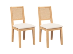 Maison Exclusive - Cadeiras De Jantar Com Almofadões 2 Pcs Madeira Maciça