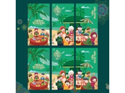 Pack de 6 Envelopes Mistos Verde e Vermelho para Malásia e Singapura LAXISCREED