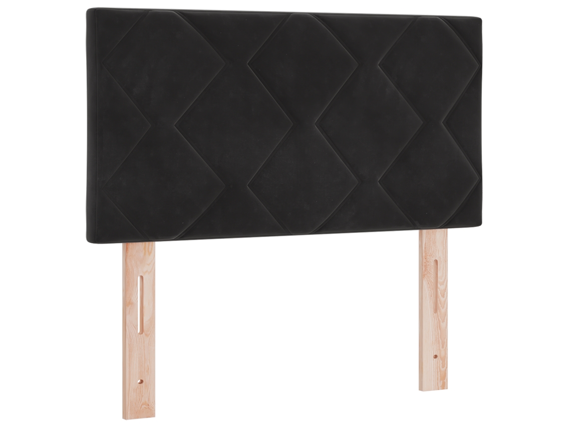 Conjunto 1 Cabeceira Estofada Vidaxl Preto Veludo (80 Cm)