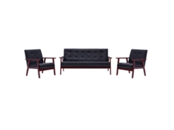 Sofa Set, Sofa Sets Vidaxl Preto Couro Artificial (n/a)