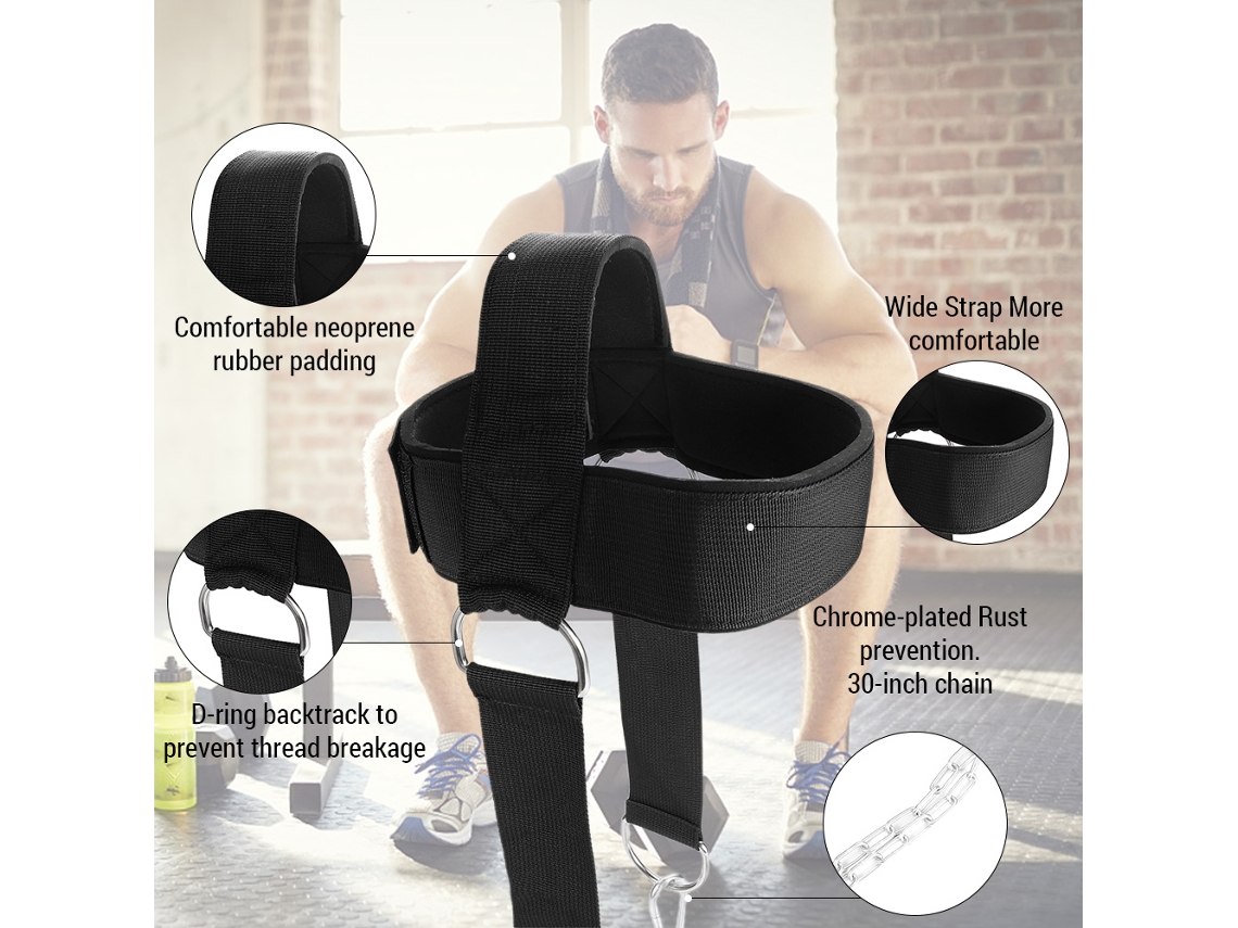 Business coleira ajustável para exercícios de pescoço com cinto amortecido largo para fortalecimento muscular | S/MARCA