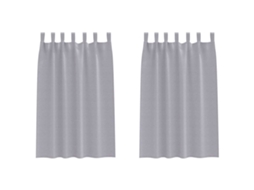 Conjunto 2 Cortinas Opacas Vidaxl Cinzento Poliéster (175 X 140 Cm)