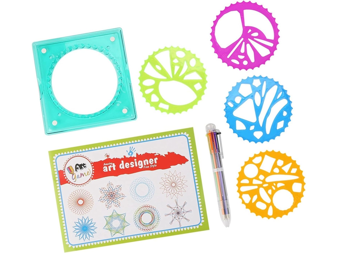 Luqeeg Conjunto De Régua Desenho Espiral Geométrica Para Crianças,