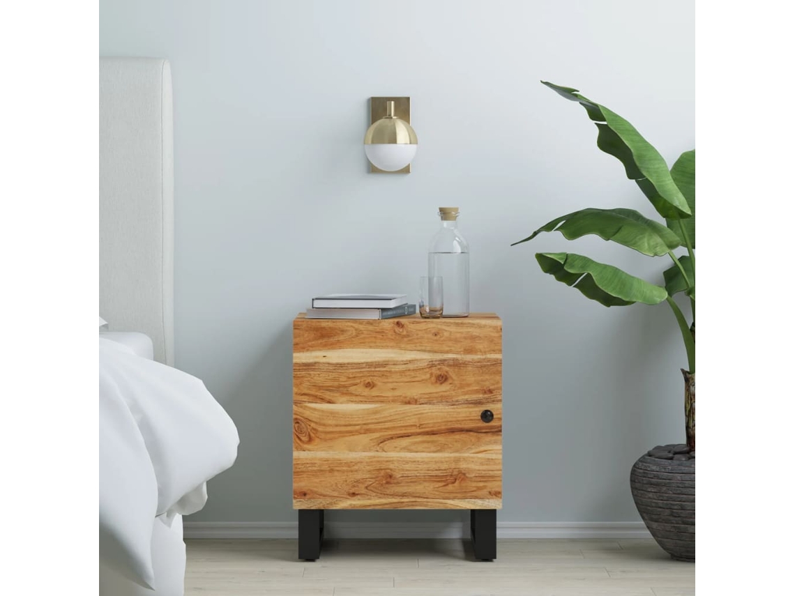 Vidaxl Mesa De Cabeceira 40x33x46 Cm Madeira De Acácia Maciça