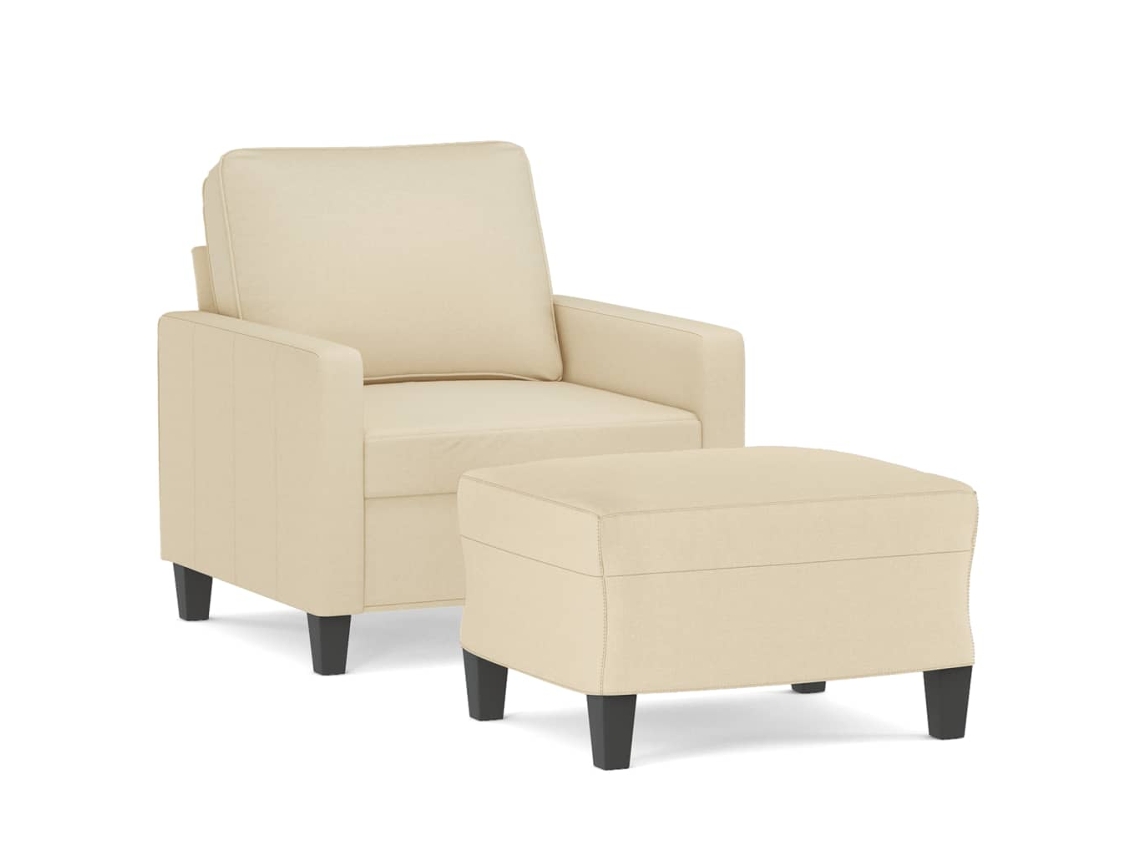 Sofa Chair With Footstool, Sofa Chairs With Footstools Vidaxl Creme Tecido (n/a)