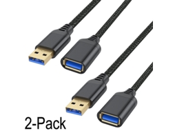 Lurelia Cabo De Extensão Usb 3.0 2m, Até 5 Gbps, Macho Para Fêmea
