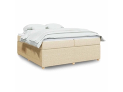 Vidaxl Cama com Molas/colchão 200x200 Cm Tecido Cor Creme