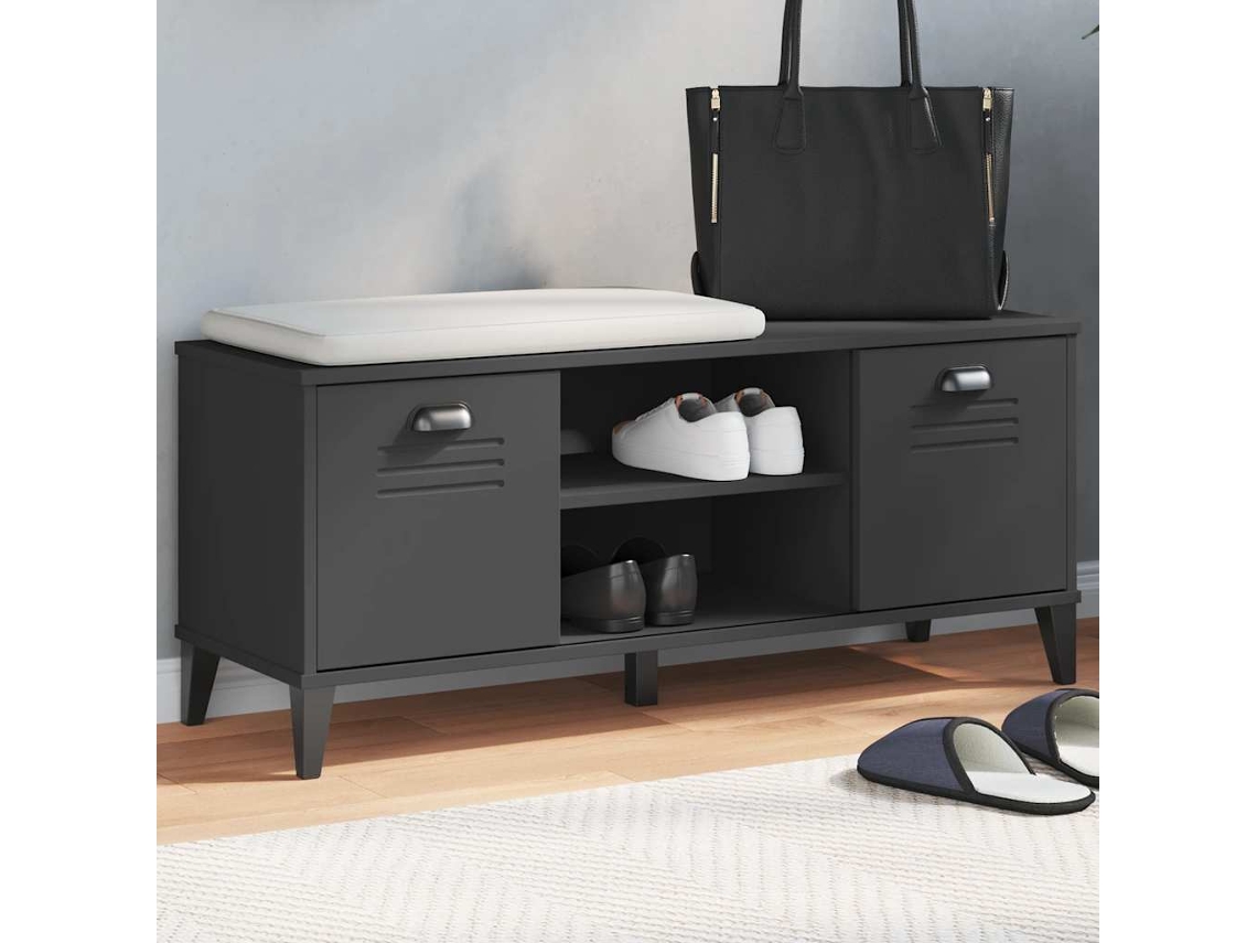 Vidaxl Sapateira Viken 106x35x45 Cm Derivados De Madeira Preto