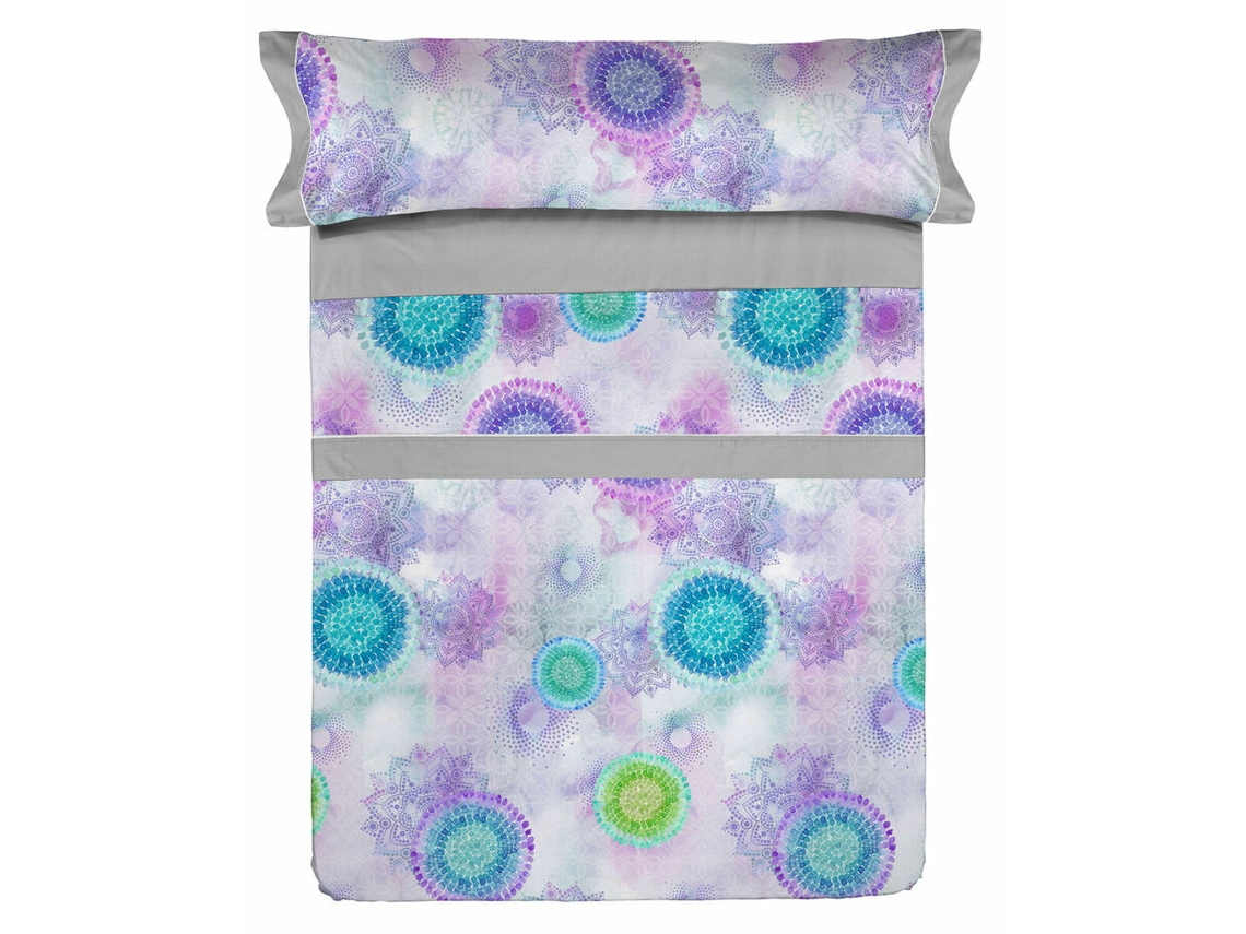 Conjunto De Lençol Lois Mara Multicolor Poliéster Cinzento (40x30x4.83cm)