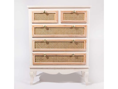 Cómoda Rustic Elegance VIVA Madeira de Pinho MDF Bege (80x40x105cm)