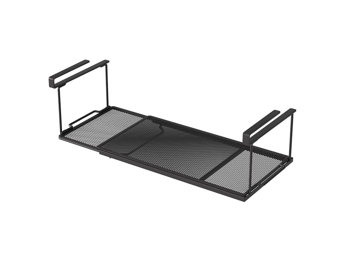 Organizador De Cozinha - Estante Metálica - Estante Telescópica - 13 × 21 × 38,5 Cm - Ajustável 37-70 Cm - Preto