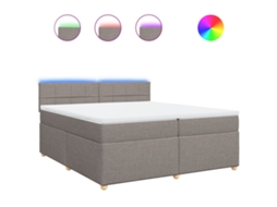 Box Spring Bed, Box Spring Beds Vidaxl Cinzento-acastanhado Tecido (200 X 200 Cm)