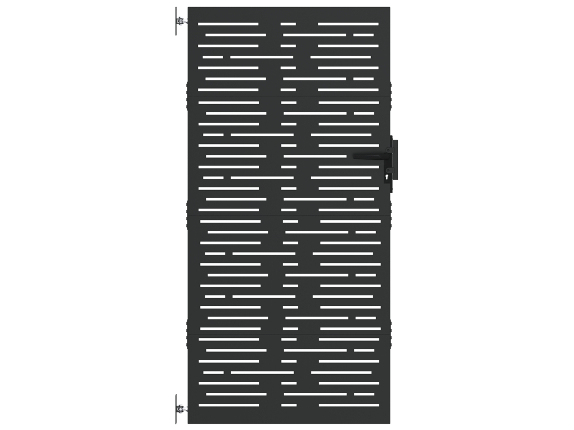 Conjunto 1 Portão De Jardim Vidaxl Preto Aço (85 X 200 Cm)