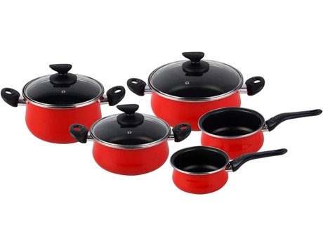 Trem de Cozinha , Indução, 8 Peças Conjunto de Panelas PFOA Free, Tampas de Vidro