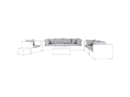 Conjunto De Capas Para Almofadas De Exterior Beliani Maestro Ii De Poliéster Cinzento 120x75x9