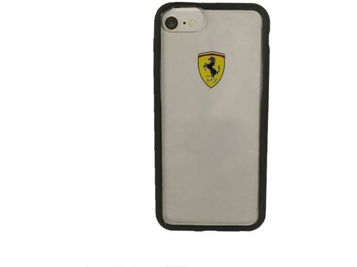 Capa Apple iPhone 7/8/Se 2020 FERRARI Anti-Choque (Transparente e Preto)