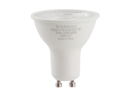 Lâmpada LED inteligente dimerizável GU10 4.7W RGBWW 2026 com controle remoto Tuya ABS para ambientes internos, 90-250V.