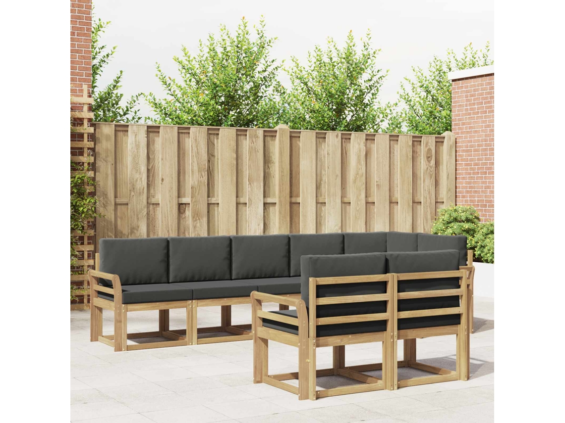 Vidaxl Conjunto De Sofás Para Exterior 8 Pcs Branco E Antracite