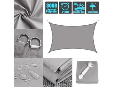 Voile Sombrinha - Tempsa - Retangular - Impermeável 98 - 3x4m - Anti Uv 90