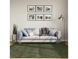 Vidaxl Tapete Pelo Curto Macio Lavável Huarte 200x200cm Verde-floresta