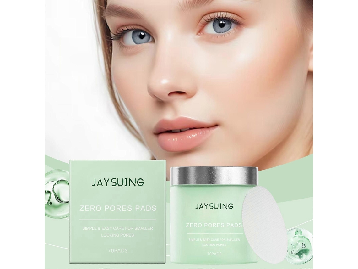 Discos Esfoliantes Zero Pores com Ácido Lático e Salicílico 70 Discos para Limpeza Profunda, Hidratação e Minimização Dos Poros TAISHENGDA